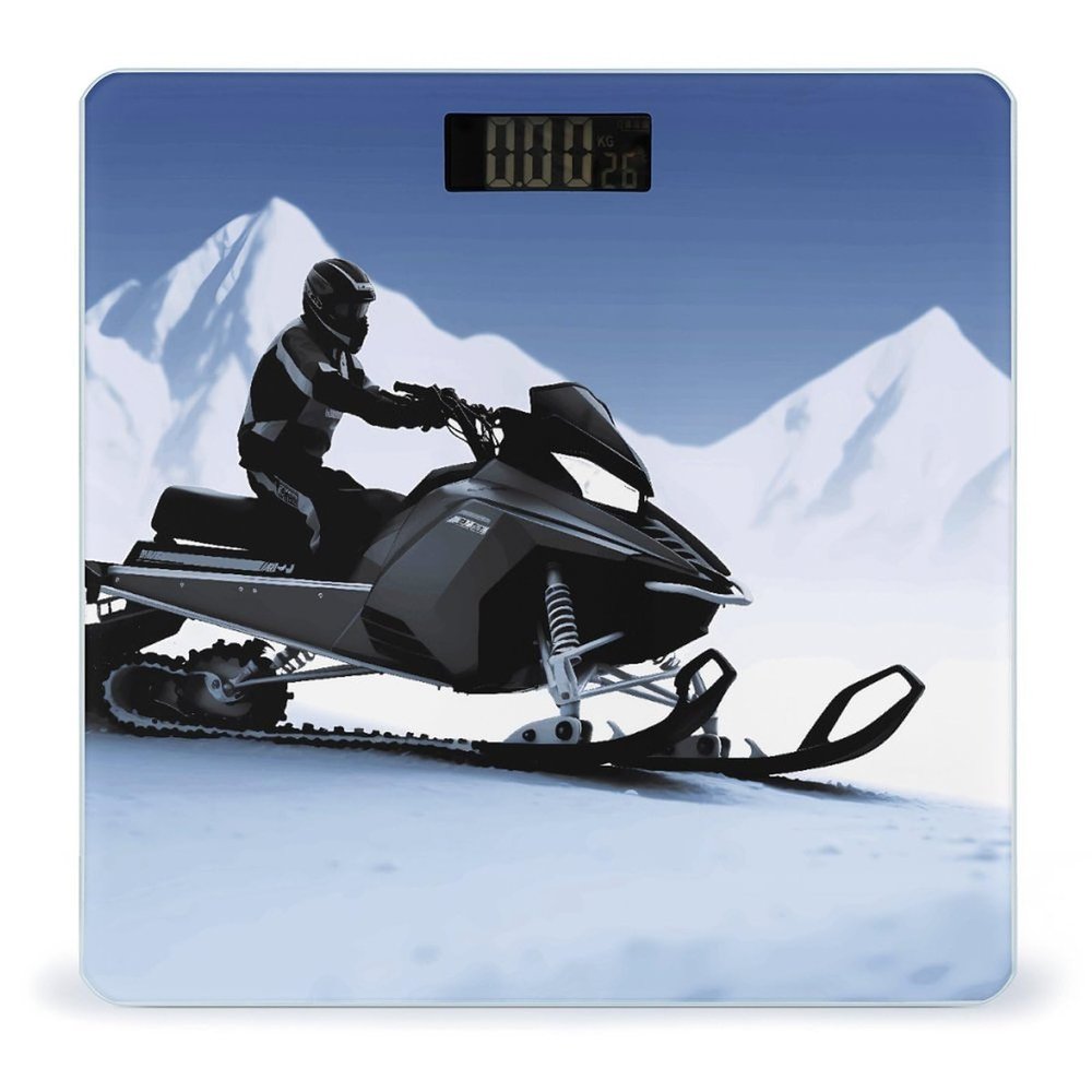 Weight Scale, Snowmobile Print Digital Scale Bathroom Scale LCD Display Scale Body Weight Scale Portable Scale