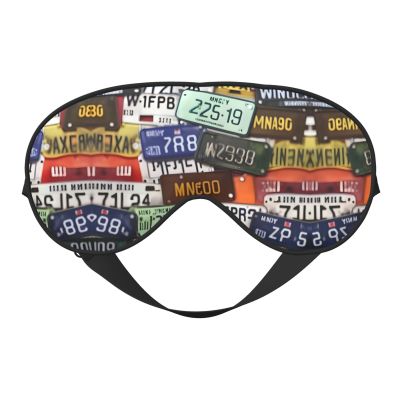 License Plate Imitation Silk Sleep Mask - Relaxation with Adjustable Elastic Strap - Ideal for Travel and Deep Sleep