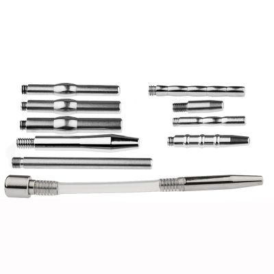 10PCS Hollow Urethral Training Kit Male Urethral Masturbation Urethral Plug Flat Chastity Lock Accessories Urethral Catheter Urethral Sound Chastity Device