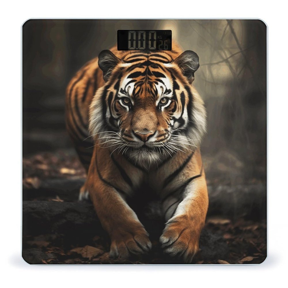Weight Scale, Wild Animals Tiger Print Digital Scale Bathroom Scale LCD Display Scale Body Weight Scale Portable Scale