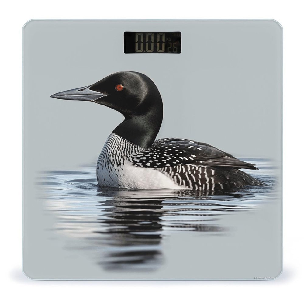 Weight Scale, Loon Nature Bird Print Digital Scale Bathroom Scale LCD Display Scale Portable Scale Fitness Scale Household Scale