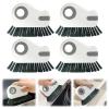 2-in-1 Joint Brush for Window and Door Rails - Multifunctional Hard Bristle Cleaning Brush with Hidden Scraper - Corner Cleaning Brush, Small Brushes for Cleaning Corners and Joints (4 Grey) view 1