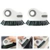 2-in-1 Joint Brush for Window and Door Rails - Multifunctional Hard Bristle Cleaning Brush with Hidden Scraper - Corner Cleaning Brush, Small Brushes for Cleaning Corners and Joints (2 Grey) view 1
