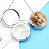 Pill Case Round Pill Box with 3 Compartment (designName) Pill Organizer Waterproof Medicine Organizer Box for Travel Metal Pill Containers for Medication Planner view 1