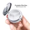 Pill Case Round Pill Box with 3 Compartment (designName) Pill Organizer Waterproof Medicine Organizer Box for Travel Metal Pill Containers for Medication Planner view 4