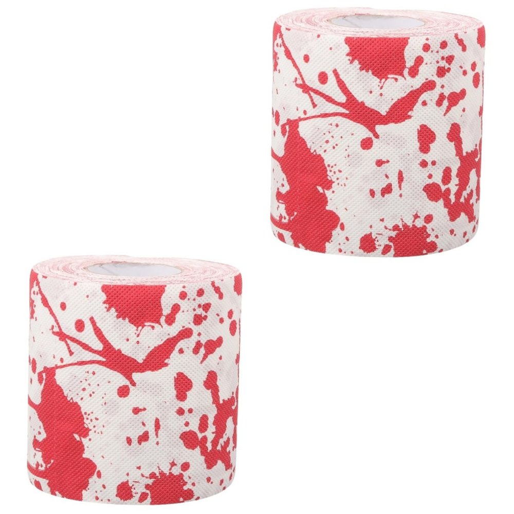Beaupretty 2 Rolls Scary Bloody Printed Toilet Paper Roll for Bathroom Unique Decorative Toilet Paper for Halloween Prank Halloween