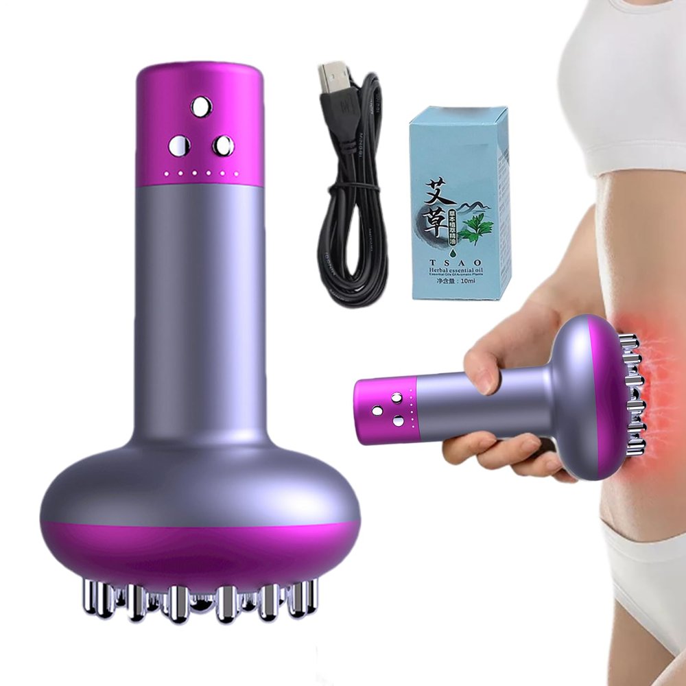 Heating Scraping Device,Microcurrent Cellulite Heating Vibration Handheld Massager - Cellulite Massager Microcurrent Massage Tool for Slimming Body and Smoother Skin