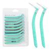 10 Pcs Angle Interdental Brushes, Angled Dental Brush for Teeth Cleaning, L Shape Interdental Brush for Teeth Clean Oral Hygiene Tooth Brushes, Easy Interspace Cleaning Teeth Brushes (Green, 0.8mm) view 1