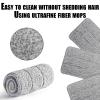10 Microfibre Mop Pads, Washable Dry/Wet Replacement for All Spray Mops, Fit for Hardwood, Marble, Tiles, Laminate (Grey) view 3