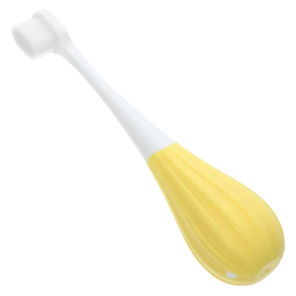 Beavorty Soft Bristles Kids Toothbrush 10,000-Bristle Manual Toothbrush for Children Ergonomic Handle Cute Hot Air Balloon Design Yellow for Ages 2-5