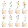 Rngmsi Wildflower Birthday Party Decorations, 40PCS Baby in Bloom Baby Shower Cake Decorations, Floral Cupcake Toppers Floral Baby Shower Decor Flower Cupcake Toppers Girls Women view 1