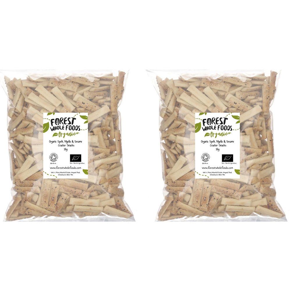 Organic Spelt, Nigella & Sesame Cracker Snacks | Forest Whole Foods (2kg)