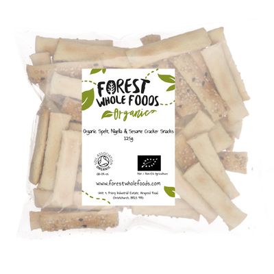 Organic Spelt, Nigella & Sesame Cracker Snacks | Forest Whole Foods (125g)