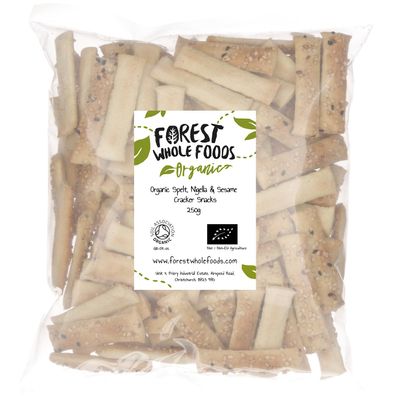 Organic Spelt, Nigella & Sesame Cracker Snacks | Forest Whole Foods (250g)