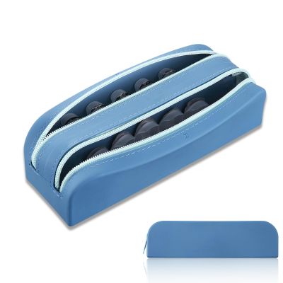 AITIME Portable Daily Lens Organizer & Dispenser - Travel Case Kit with Labeled Contact Lens Storage (Blue)