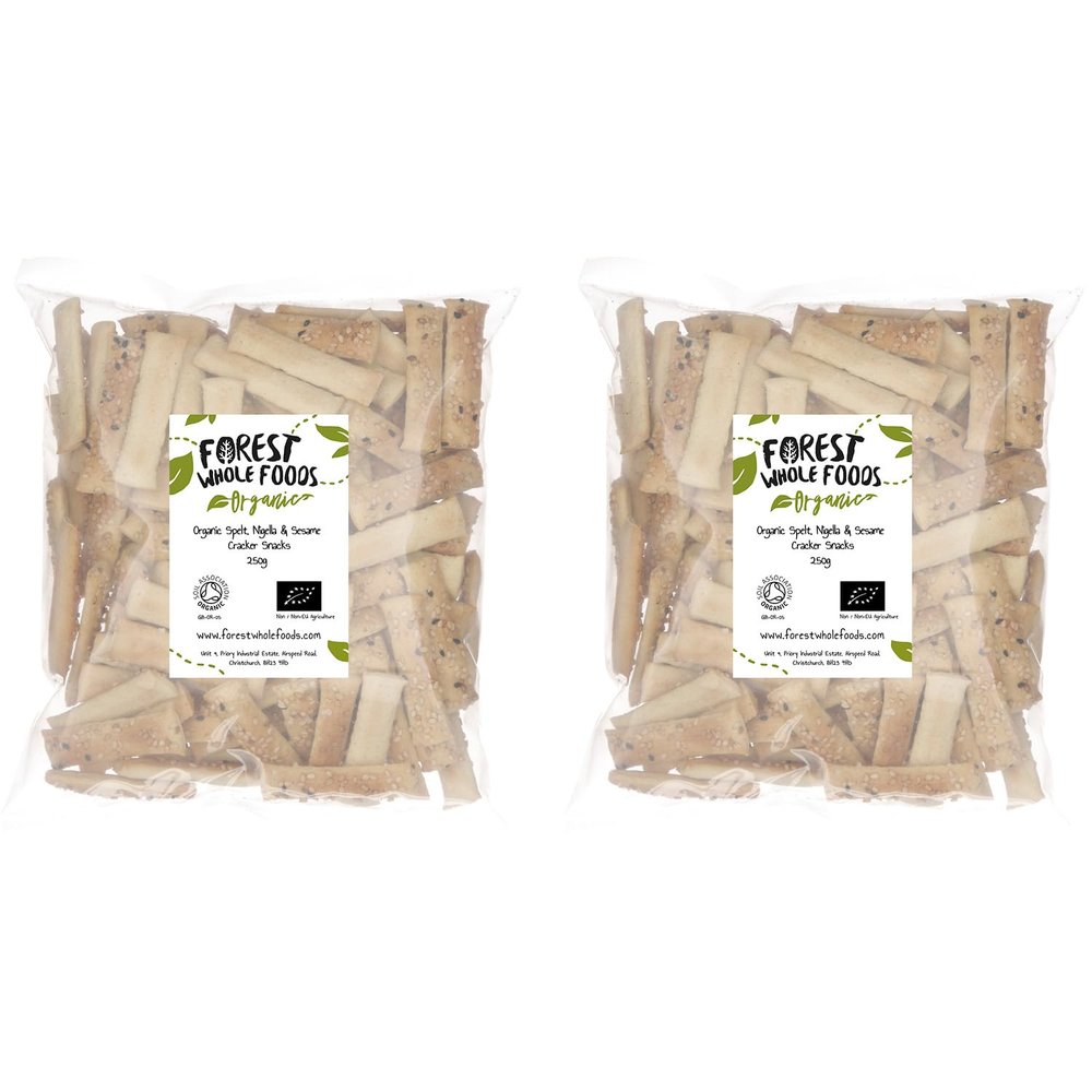 Organic Spelt, Nigella & Sesame Cracker Snacks | Forest Whole Foods (500g)