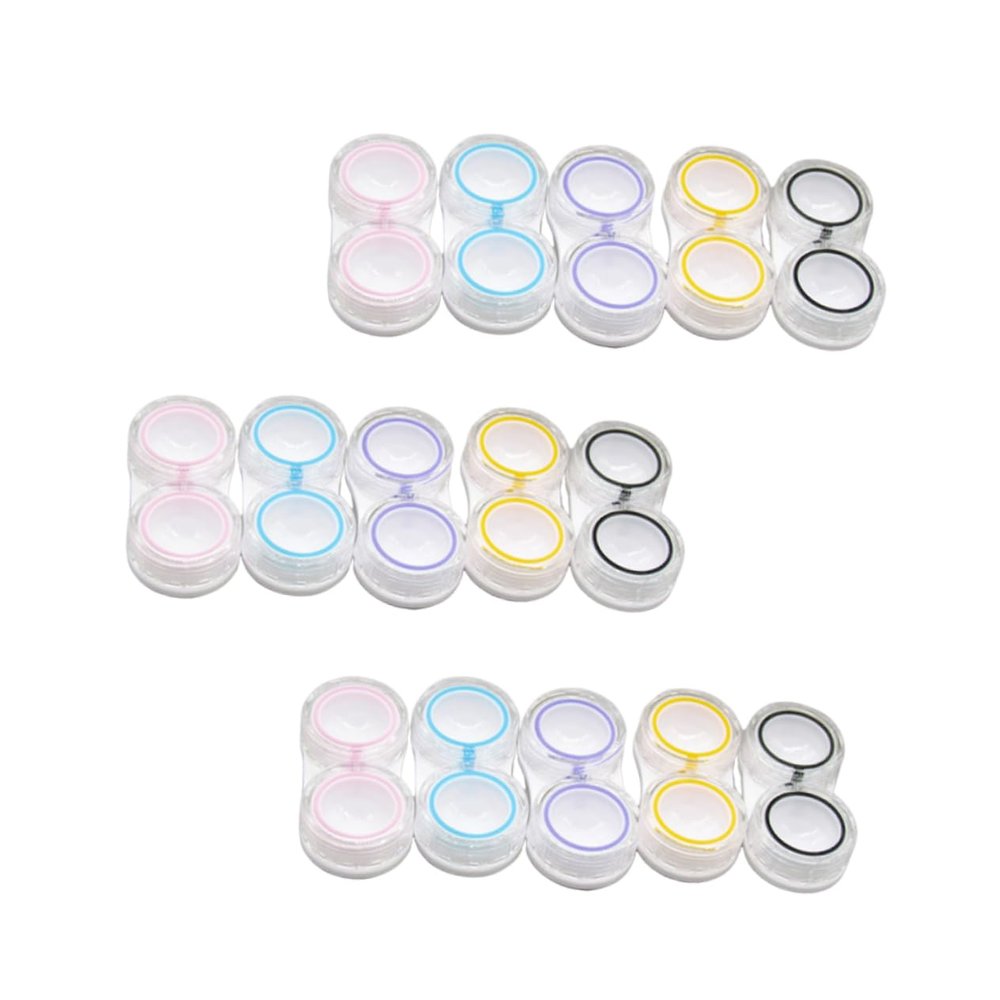 COLLBATH 15pcs Lens Storage Container Dual Compartment Lens Organizer Case Portable Holder Suitable for Daily Use and Travel Sturdy and Compact Design