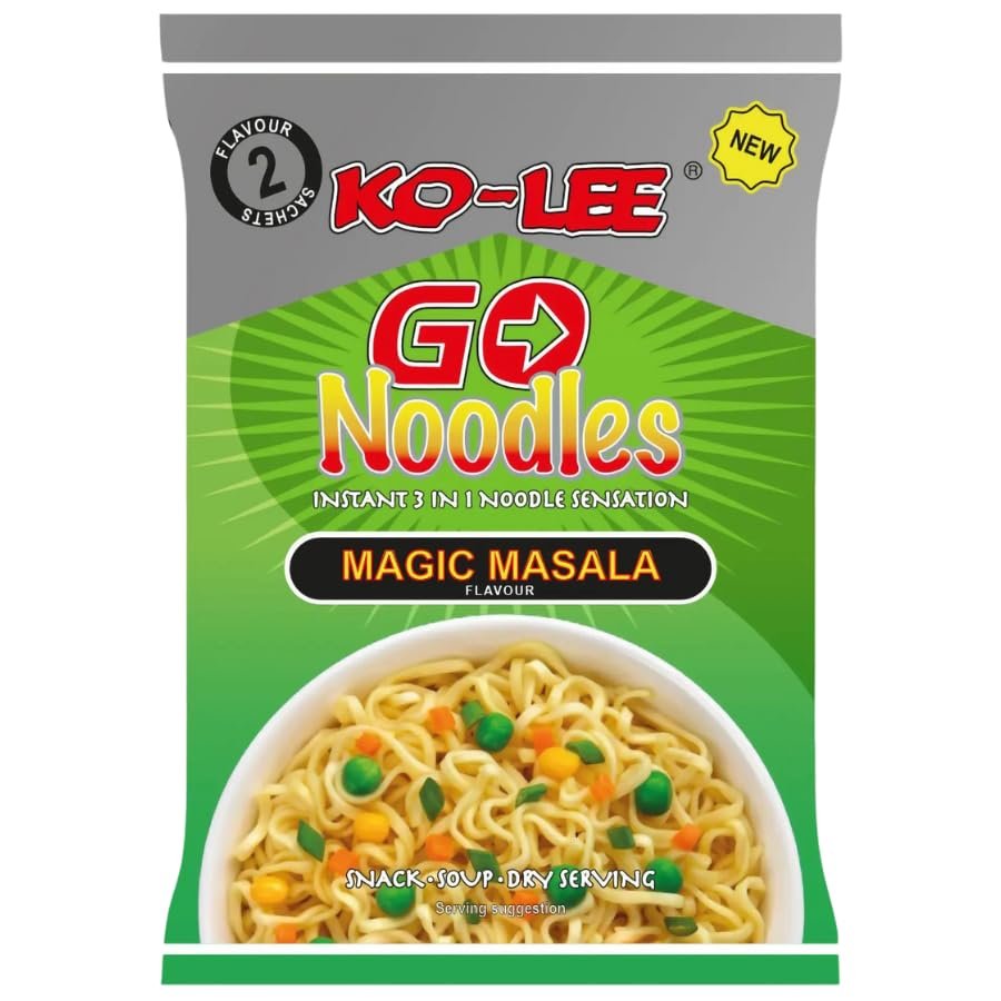 Instant Noodle Bundle Pack with Ko-Lee Go Instant Noodles Magic Masala Flavour (24 X 85g) - 1 Pack | Suitable For Vegetarians | Full Case: (24 x 85g Each).