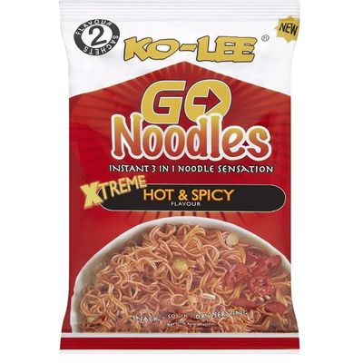 Instant Noodle Bundle Pack with Ko-Lee Go Instant Noodles Xtreme Hot & Spicy Flavour (24 X 85g) - 1 Pack | Suitable For The Microwave & Suitable For Vegetarians | Full Case: (24 x 85g Each).