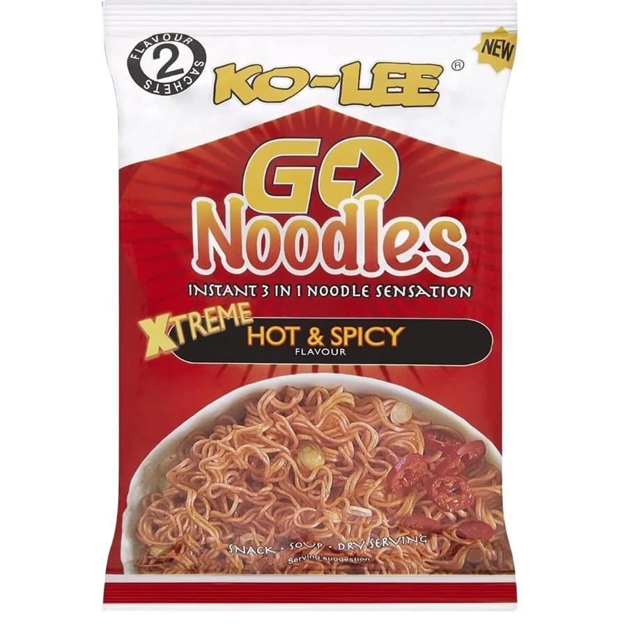 Instant Noodle Bundle Pack with Ko-Lee Go Instant Noodles Xtreme Hot & Spicy Flavour (24 X 85g) - 1 Pack | Suitable For The Microwave & Suitable For Vegetarians | Full Case: (24 x 85g Each).