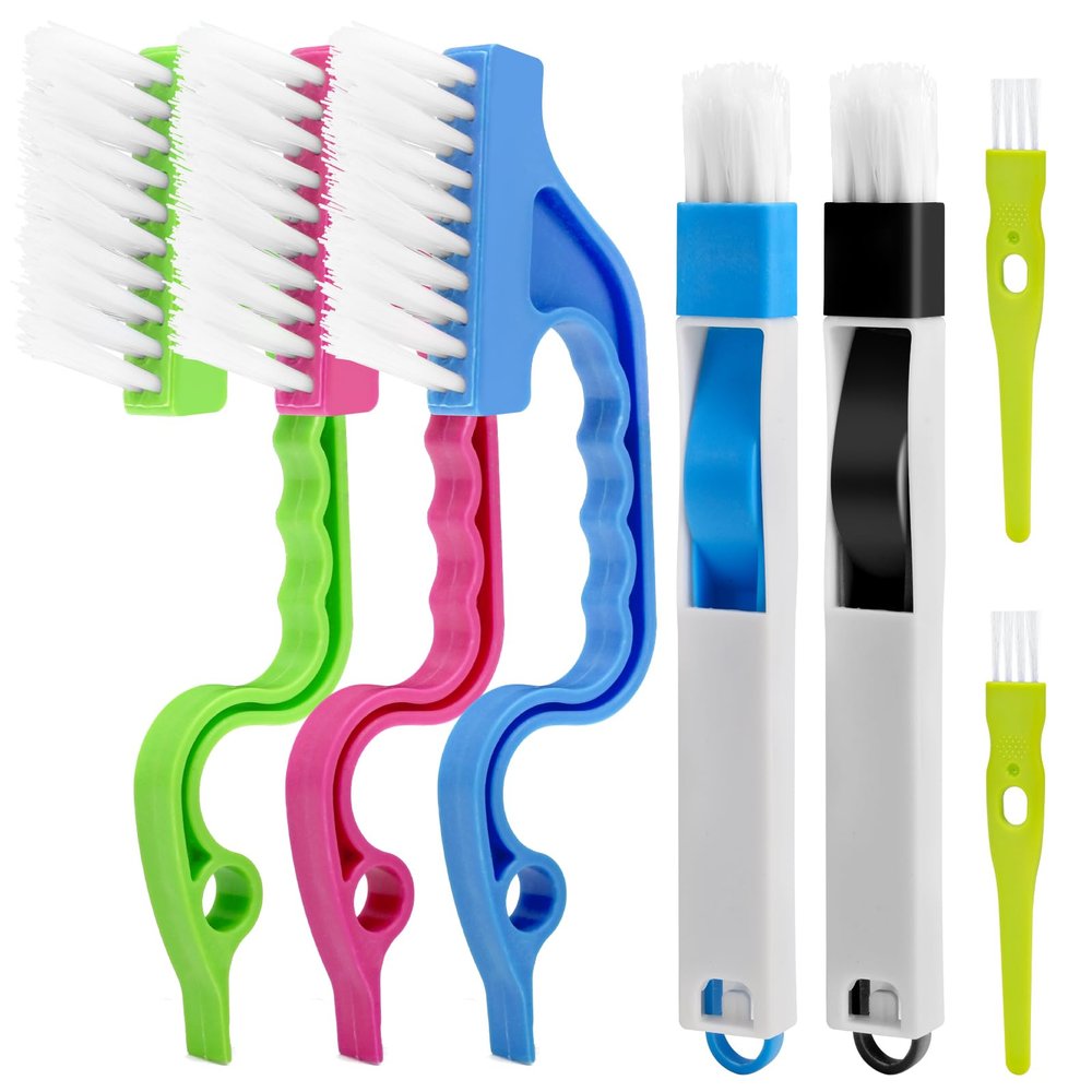 Eduftis 7Pcs Gap Cleaning Brush, Multifunctional Window Track Cleaning Tools and Window Groove Cleaning Brush, Home Kitchen Bathroom Window Faucets, Easy to Use Cleaner Supplies Tool