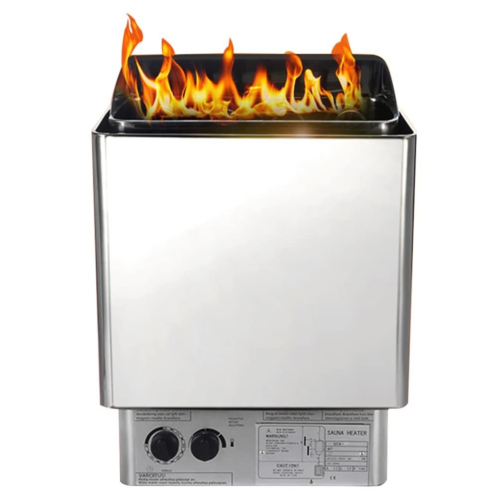 ATJOGWIN 380V 3-9KW Sauna Heater Stove with Internal Controller for Home Hotel Spa Shower Bathroom 70-460 Cubic Feet Room, Stainless Steel(4.5KW)