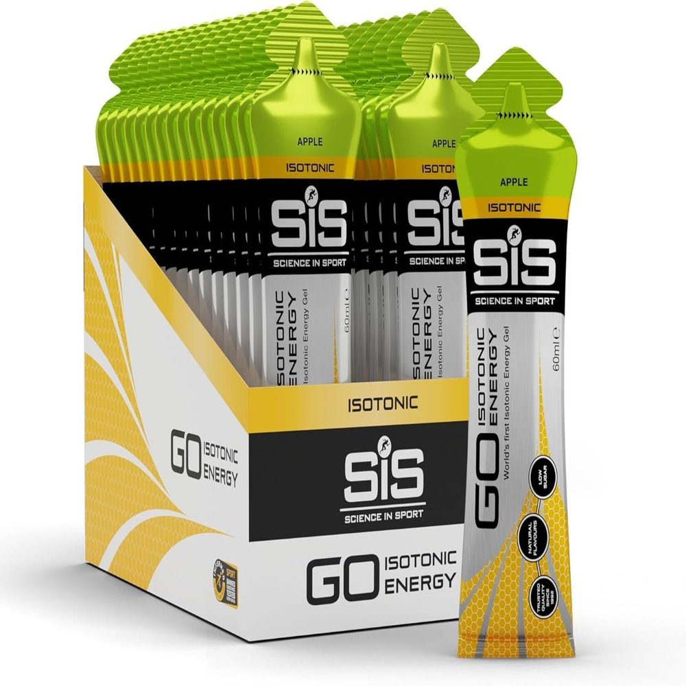 MM SiS GO Isotonic Energy Gels 60ml (30 Pack) - Fast Absorption, Endurance Fuel for Running, Cycling & Triathlons, Vegan-Friendly, Performance Boost (Apple)