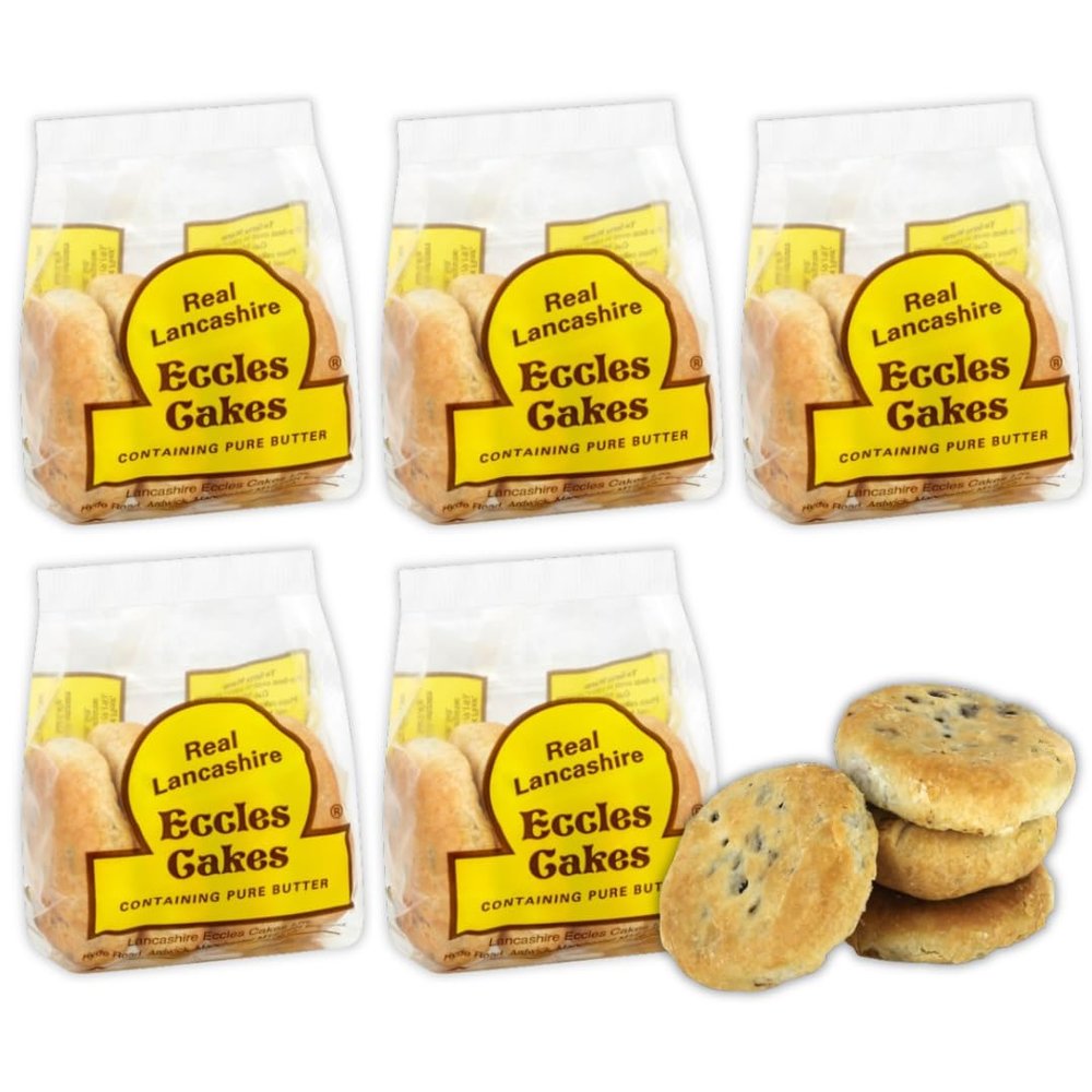Real Lancashire Eccles Cakes - Bakery Fresh Cakes Eccles Cakes Chorley Cakes (5 x 200g, 20 cakes)
