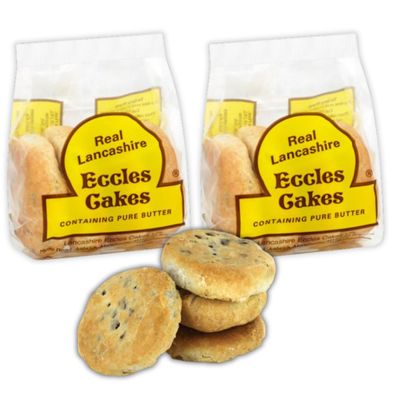 Real Lancashire Eccles Cakes - Bakery Fresh Cakes Eccles Cakes Chorley Cakes (2 x 200g, 8 cakes)