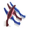 FRCOLOR 4pcs Double-Sided Denture Brushes for Seniors Travel Denture Toothbrush Set with Red and Blue Handles Dental Cleaning Tools for and Braces Care view 1