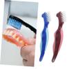 Gogogmee 4pcs Denture Cleaning Brush Dual Sided Denture Toothbrush for Elderly Oral Care with Soft Bristles and Ergonomic Handle view 2