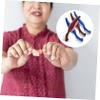 Anneome Denture Cleaning Brush Set 4pcs Double-Sided Small Toothbrushes for Denture Care and Travel Portable Oral Hygiene Brushes for Seniors, Red and Blue view 2