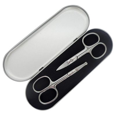2Pcs Facial Hair Trimming Kit with Storage Box Stainless Steel Multifunctional Facial Hair and Beard Grooming Set for Men and Women