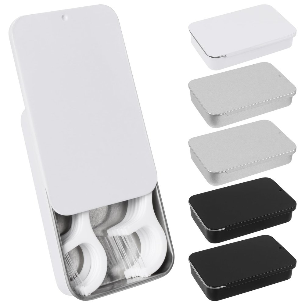 Adorila 6 Pack Travel Cotton Swab Qtip Holder, Portable Hair Tie Organizer with Lid, Flosser Dispenser, Plastic Flosser Dispenser Hair Accessories Organizer