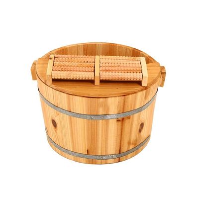 GANGUIO Sauna Wooden Bucket,Spa, Sauna,Soak,Handmade Massage Bucket Foot Bath,Foot Spa Wash Bucket Feet Bath Basin Tub