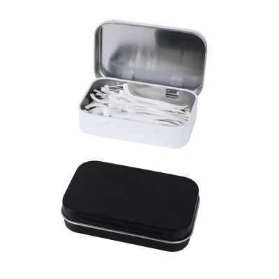 Adorila 2 Pack Dental Floss Case, Refillable Glide Floss Storage, Travel Metal Dental Pick Dispenser (Black, White)