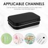 Adorila 2 Pack Dental Floss Case, Refillable Glide Floss Storage, Travel Metal Dental Pick Dispenser (Black, White) view 3