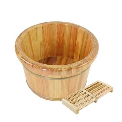 GANGUIO Sauna Wooden Bucket,Spa, Sauna,Soak, Handmade Massage Bucket Foot Bath,Foot Spa Wash Bucket Feet Bath Basin Tub