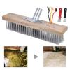 YXINAER Outdoor Broom Brush 20/30/50cm Wire Broom Heavy-Duty Wire Broom Wooden Handle Garden Broom Garden Cleaner Outdoor Cleaning Accessories(20cm) view 3