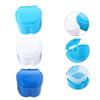 Anneome 3pcs Plastic Denture Bath with Rinsing Basket Portable Denture Case for Clean Storage and Fake Teeth Blue False Teeth Box with Clip for Travel and Home Use view 2