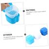 Anneome 3pcs Plastic Denture Bath with Rinsing Basket Portable Denture Case for Clean Storage and Fake Teeth Blue False Teeth Box with Clip for Travel and Home Use view 4