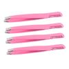 Healeved 4pcs Diagonal Eyebrow Clamps Stainless Steel Makeup Tweezers Eyebrow Brush Comb and Eyelash Application view 1