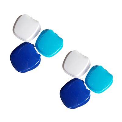 COLLBATH Denture Storage Box 2pcs with Strainer Hinge Plastic Denture Case Portable Holder for Retainers and Dental Appliances Suitable for Travel and Daily Use Random Color