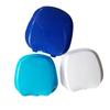 COLLBATH Denture Storage Box 2pcs with Strainer Hinge Plastic Denture Case Portable Holder for Retainers and Dental Appliances Suitable for Travel and Daily Use Random Color view 2