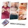 FRCOLOR Denture Cleaning Brush 2pcs Double-Sided Toothbrushes for Denture Care, Travel Size Portable Brushes with Red and Blue Handles, Suitable for Seniors and Braces Maintenance view 4