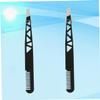 WOONEKY 2pcs Dual-use Eyebrow Tweezer Eyebrow Makeup Tool Black Stainless Steel with Anti-Slip Coating Easy to Clean for Personal Grooming view 3