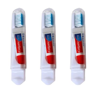 Wilosc Toothbrush Travel Set Compatible with Colgate Mini Toothpaste x 3 by Wilosc - Festival & Flight Essentials