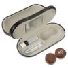 FRCOLOR Compact Home Glasses Container with Double Layer Design, Metal and Pu Leather Material, Protects Glasses from Scratches, Stores Two Eyeglasses, for Daily Use view 1