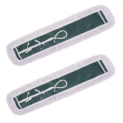 36" Industrial-Grade Cotton Dust Mop Head Refills, Perfect Replacement for Busy Home, Gym, Commercial Spaces, Heavy-Duty Mop for Janitorial & Housekeeping Needs - 2 Pack (White)