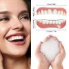 2 Pairs Silicone Dentures Clip in Teeth Veneers for Instant Perfect Smile - Temporary Tooth Filling Kit Fake Teeth Covers, Comfort Fit Flex Cosmetic Teeth Top and Bottom for Men Women view 2